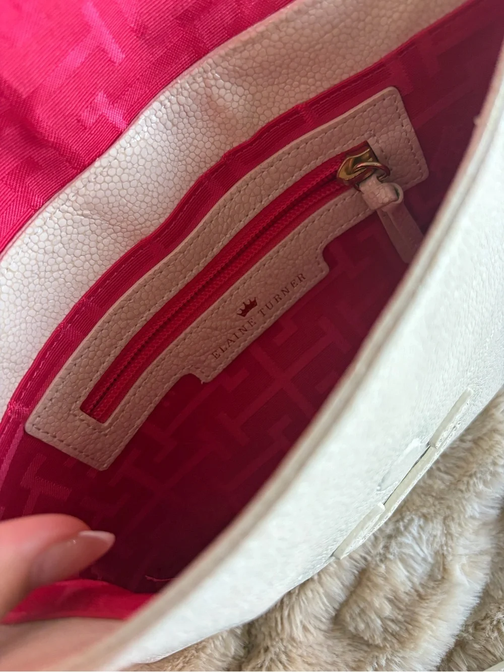 White Leather Clutch